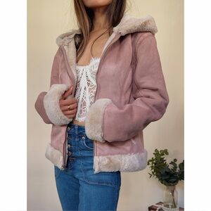 Hollister Dusty Pink Shearling Jacket